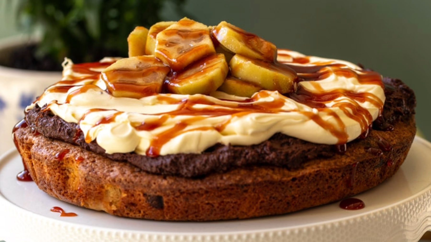 Dark Chocolate & Spiced Feijoa Cake with Ganache