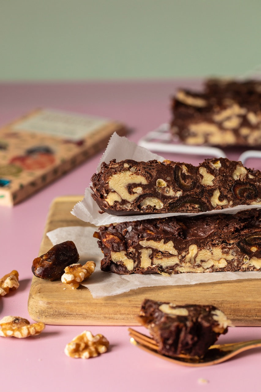 Chocolate, Walnut &amp; Date Fudge with a Kick