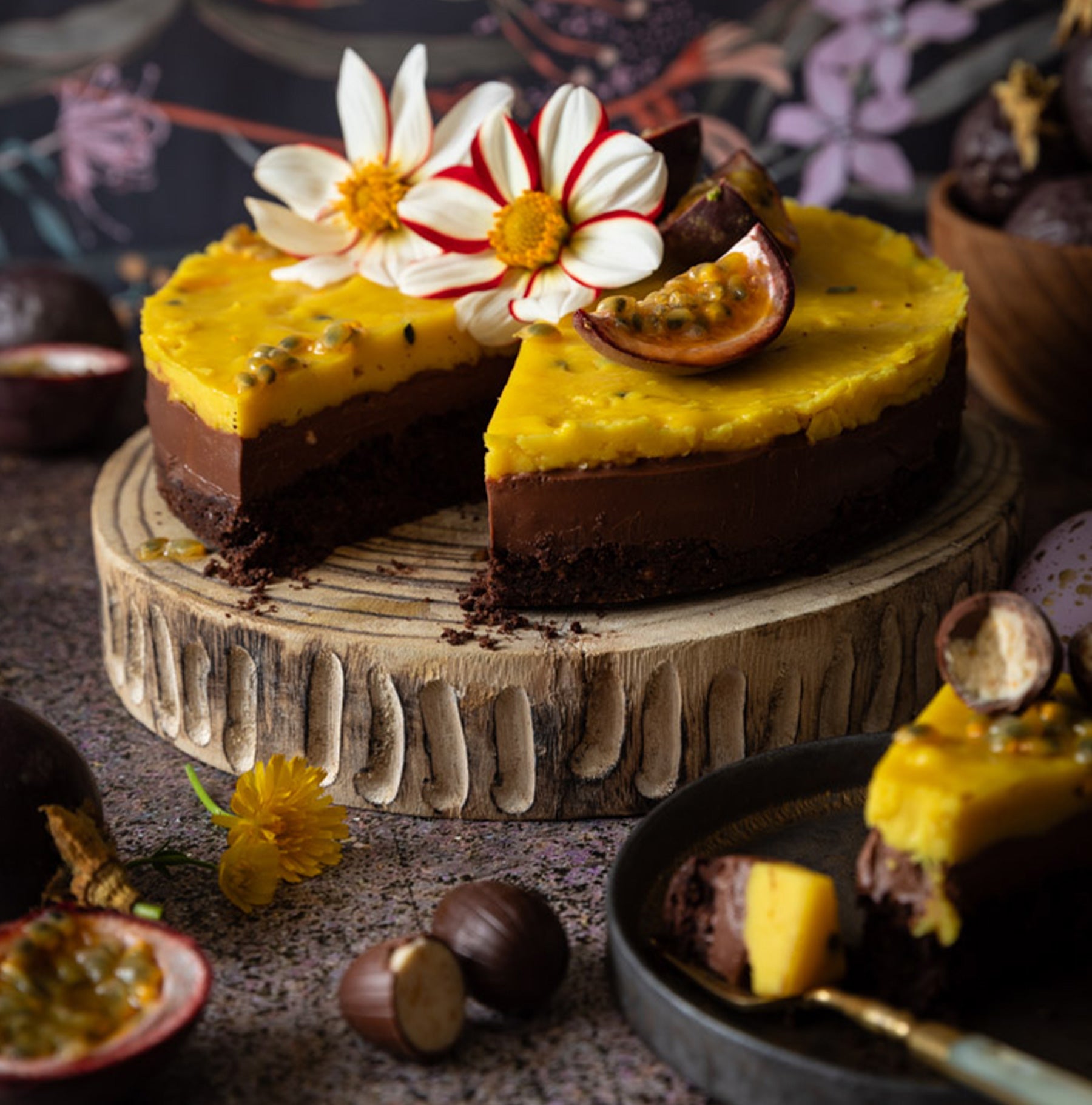 Autumn Passionfruit Chocolate Layer Cake