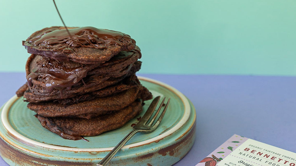 Double Chocolate Healthy Pancakes