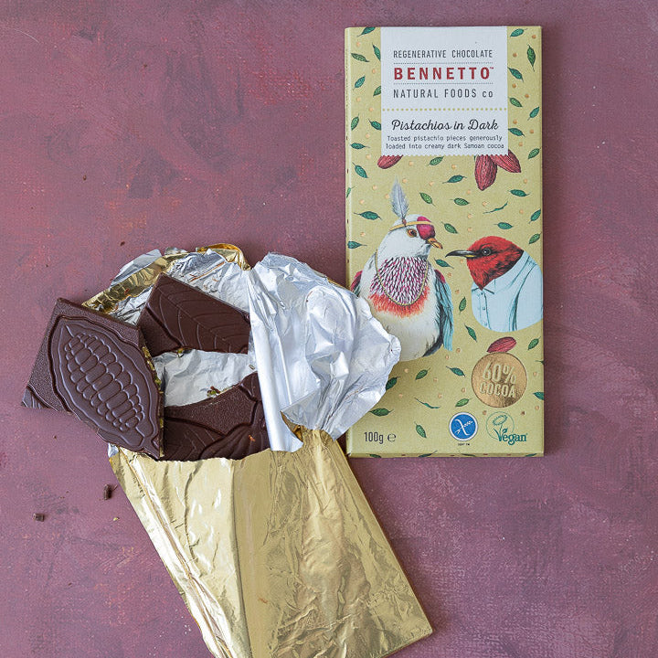 Pistachios in Dark 100g bar -  Pack of 6 bars