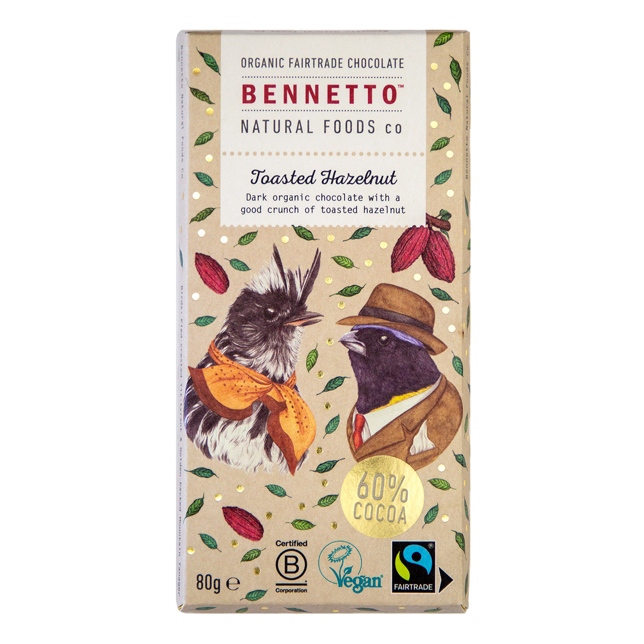 Toasted Hazelnut - pack of 12 (80g bars)